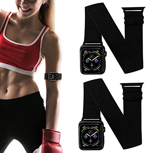 IFCASE 2 Pack Elastic Wristband Ankle Strap for Apple Watch 49/45/44/42mm 41/40/38mm, iWatch Series Ultra 9 8 7 6 5 4 3 2 SE Sport Wristband Unisex Wristband or Anklet