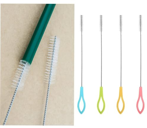 Trinkflaschen-Trinkhalm-Reinigungsbürste, 4 Stück Trinkhalmbürsten für die Reinigung, extra lang, dünne Reinigung, Babyflaschenbürste, Brillen, Strohhalm-Reiniger, Pinsel-Set für Babyflaschen,