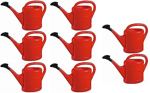8X Gießkanne 5L ROT + 1x KÜHLSCHRANKMAGNET! Gießkannen Kunststoff für groß & klein, Garten & Zimmerpflanzen Gieskanne Gieskannen Giesskanne 5 Liter Watering Can Kinder Zimmergießkanne