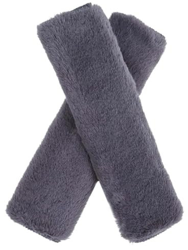 TAFACE 2 Sicherheitsgurt-Schulterpolster, Schutzpolster, Plüsch-Taillengurtpolster, Auto-Sicherheitspolster, Kamera-Bettbezug, graue Auto-Zubehör-Innenausstattung, für Kinder, Erwachsene