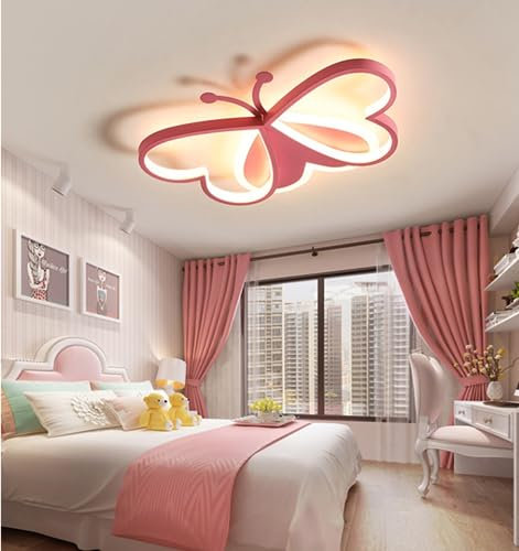 Lámpara de Techo LED 3D Mariposa - Diseño Animado para Niños, Dormitorio con 3 Luces
