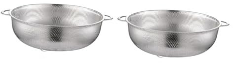 BESTonZON 2pcs Kitchen Sink Fruit Vegetable Basket Stainless Steel Drain Basket Storage Rice Sieve Multi-Purpose Drain Diameter