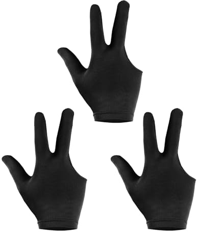 PATIKIL Finger Poolhandschuhe， er Pack Billardhandschuhe für Linke und rechte Hand, Showhandschuhe für Pool Queue