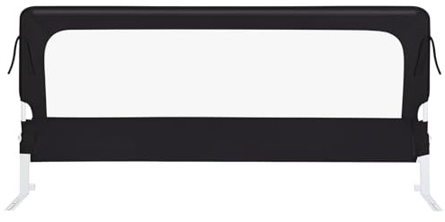 HUOLE Bettgitter klappbar, Bettschutzgitter mit Verstellbarer Gurte, EIN-klick-Faltung, Rausfallschutz Bett 180° faltbar für Boxspringbett, Elternbett, Kinderbett-200 * 70 * 26 cm – schwarz
