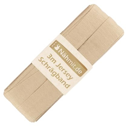 Nähmit - Jersey Schrägband - elastisches vorgefalztes Einfassband 3 Meter x 20mm