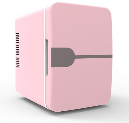 GIZNXBA Mini Frigo De Chambre Rose 6 litres Mini Réfrigérateur De Voiture, Petit Frigo Cosmetique avec Compartiments, Refroidisseur Et Réchauffeur, pour La Chambre, Le Bureau(Color:/Pink,Size:A)