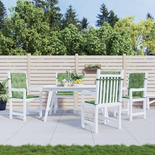 Homgoday Niedriglehner-Auflagen 4 STK. Gartenstuhlauflagen Sitzauflagen Stuhlauflagen Sitzpolster Sitzkissen für Garten Balkon Camping Stuhl Stoff Blattmuster