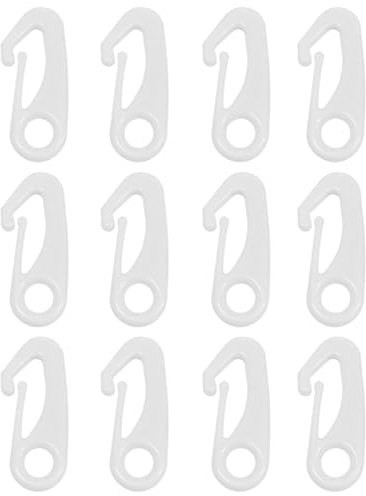 Nylon Flag Pole Clip a Scatto, Pennone Moschettone Accessori di Montaggio,Clip per Bandiere, Gancio per Bandiera Accessori per Bandiere Flag Pole Clip Gancio per Fissare la Bandiera-Bianco,12PCS