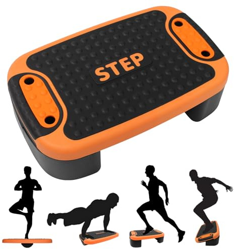 4-In-1 Step Up Platform Balance Board Adjustable Slant Board Stair Stepper for Exercise, Non Slip Aerobic Fitness Multifunctional Home Gym Workout Equipment