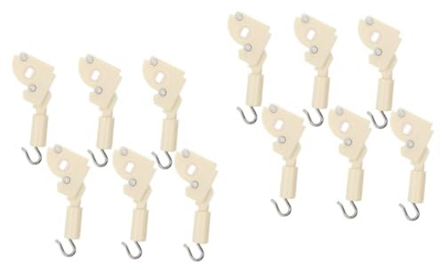 IMIKEYA 12 Stk Vorhangdimmer fensterladen beschläge gardinen zubehör vorhang zubehör Mini-Blindstab-Ersatzteile Mini-Vorhang horizontaler Blindstabhaken Jalousien kippen Plastik Beige