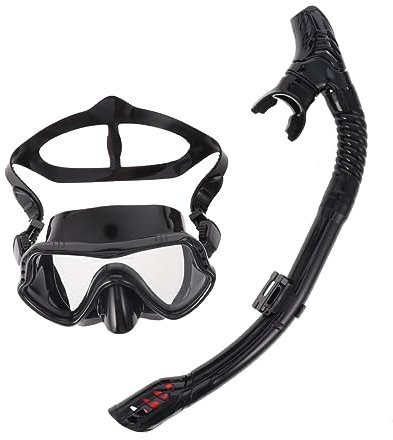 KOMBIUDA 1satz Schnorchelmaske Set Für Und Hochwertige Tauchmaske Mit Anti-Fog Und Einemweg Ventil Für Schwimmen Und Schnorcheln Schwarz