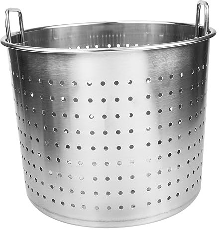 Cabilock Pentola Scolapasta in Acciaio Inossidabile 30# Per Gamberi e Frutti Di Mare Doppia Maniglia Liscia Per Cucina Domestica e Bollitura Efficiente