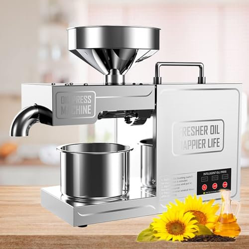 Cplsntaeam Presse à Huile électrique Automatique, Machine d'extraction d'huile Chaude/Froide, Presse à Huile à Froid de qualité Commerciale pour 30 Types d'huiles telles Que l'huile de Noix/de Coco