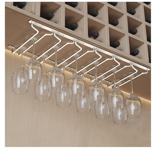 YTYTU Porta Bicchieri da Vino da Appendere, Acciaio Inossidabile Porta Bicchieri Vino, Supporto per Calici da Vino, Porta Champagne, Adatto per Casa, Bar, Ristorante(67 * 22cm/26.3 * 8.6in)