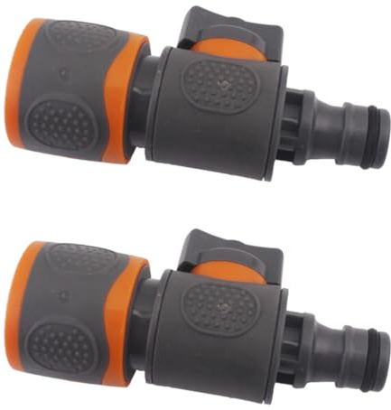 Quick Release in Line Hose Shut Off Valve, Professional Valve Hose Pipe Connector, Coupling Joint Extender Connect Repair, Adapter for Garden Irrigation Tubing Car Washing (2pcs)