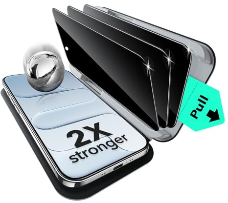 ESR Pack 3 Protector Pantalla con Privacidad para iPhone Air, Classic | Instalación Fácil, Antigolpes 2X, Antiespía, Cobertura Total, Bandeja UltraFit, Cristal Templado 9H, Sin Burbujas