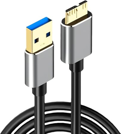 1M USB 3.0 A to Micro B Hard Drive Cable 5Gbps Braided External Cable for Western Digital WD My Passport Seagate Expansion Toshiba Canvio LaCie Samsung Galaxy S5 M3 Note 3 and more