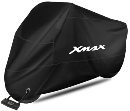 Funda para moto impermeable para exterior e interior 210D de poliéster antipolvo, antiviento y antinieve para XMAX X-MAX 125 250 300 400 (265 x 105 x 125 cm)