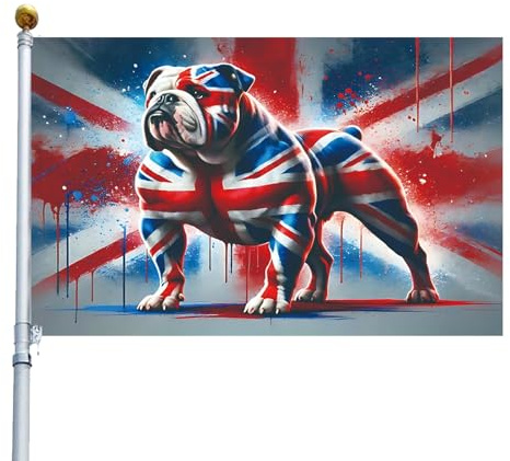 Bandiera Da Giardino - 150 x 90 centimetri Ornamento Artistico Per Tutte Le Tempi | Bandiera Bulldog Tema Patriottico Per Esterno | per Prato Frontale Casa Evento Gruppo Patio Balcone