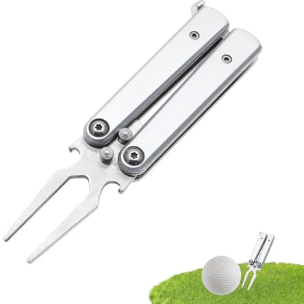 Generisch Golf - Butterfly Divot Repair Tool Mit Flaschenöffner | Edelstahl Pitchgabel Für Grünpflege | 2-in-1 Golfwerkzeug Für Männer Und Frauen, Tragbar Golfzubehör