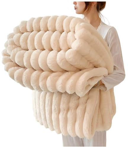 Plaid matrimoniale pile, Morbido Caldo Plaid Peloso di Pelliccia Sintetica | Coperta in peluche di lusso, super morbida, soffice e accogliente, per divani, divani, letti