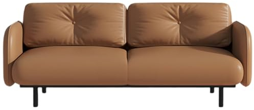 KIBONCY Mid-Century Modern Decor Love Seat Sofas for Wohnzimmer, gepolsterte kleine Couch for Schlafzimmer, solide (Brown,200cm)