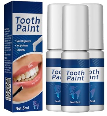 Esmalte de dientes blanco, pintura blanqueadora instantánea y dental, Tooth Paint White, esmalte dental para blanqueamiento óptico instantáneo, pintura de esmalte contra manchas superficiales, fácil