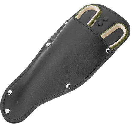 DIYEAH Funda para Tijeras de Podar de PU Negra Diseño Estilizado, Estuche Protector para Herramientas de Jardinería Asegura al Cinturón para Mayor Comodidad