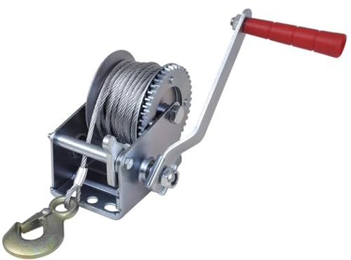 LoogCape Cabrestante de mano de 360 kg, con 8 m de longitud de cuerda, para cargas pesadas en remolques, remolques de barco, todoterreno, taller, industria, tractor, grúa, polipasto profesional
