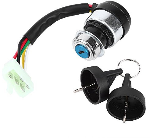 Yosoo Encendido Interruptor Arranque 5 Hilos 5 Pines para Dunas Motocicleta Bicicletas 50-250 Kart ATV Bicicleta con 2 Llaves