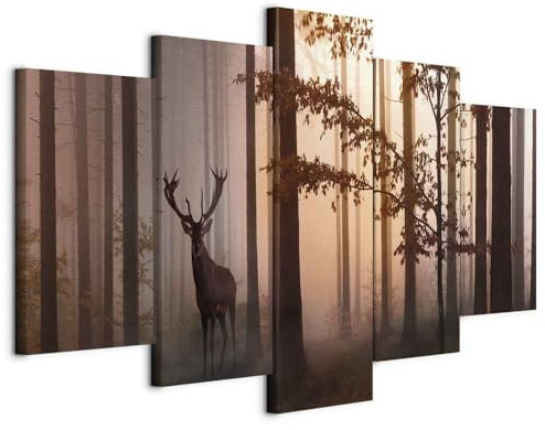 murando - Leinwandbild Landschaft Bäume, 200x100 cm, 5-teilig, Schlafzimmer | Hochwertige Leinwand, sofort aufhängbar, ideal fürs Wohn- oder Schlafzimmer, wasserfest und lichtecht, langlebig, stilvoll