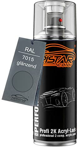 TRISTARcolor RAL 7015 Schiefergrau glänzend 2K Acryl Spraydose Sprühdose Spritzlack Sprühlack 400 ml schnelltrocknend
