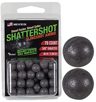 Pack of 75 x AIR VENTURI Dust Devil Shatter Shot 9.5mm 3/8 Slingshot Ammo ANTI RICOCHET