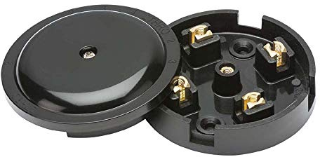 Knightsbridge White Square edge Plastic 20A Junction Box 4-Terminal - Black (79mm)