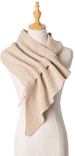 Schal Damen Wollschal Frauen Herbst Und Winter Kernspinngarn Gestrickt Einfarbig Dreieck Schal-Kamel_108Cm