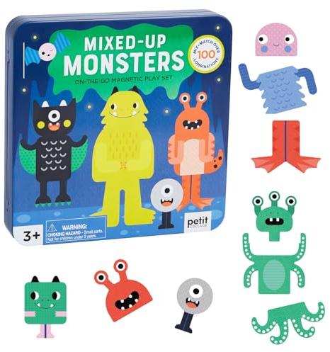 Petit Collage PTC613 5055923790106 Monsters, 25 Stück, Magnetisches Spielset Mix + Match Monster