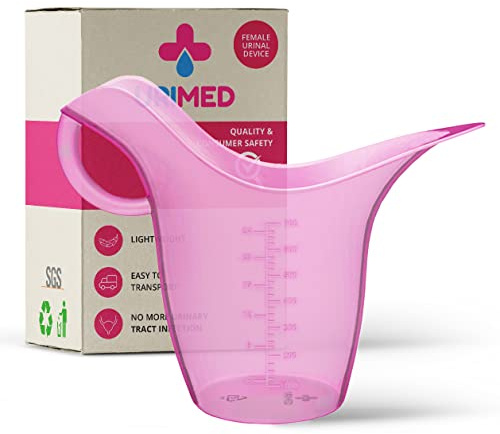 URIMED Female UTI Urinal - Spill Proof Urinal for Women - Portable Pee Funnel & Bedpan – Stand or Sit – Ideal for Travel, Bedridden, Post-Surgery, Pregnancy & Incontinence