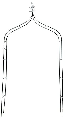 MENG Metal Garden Arch Gothic Top Wedding Arch 8.4 Ft High X 4.6 Ft Wide Garden Arbor For Climbing Plants Roses Vines, Rustproof Green Coated Pipe