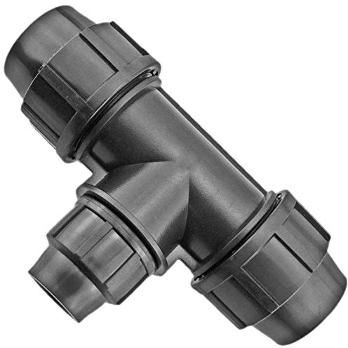 40 mm PP Fittings für PE Rohr Klemmverbinder Kunststoffrohr Verschraubung Winkel | Wunschgröße einfach auswählen >>> T-Stück reduziert 40mm x 20mm x 40mm