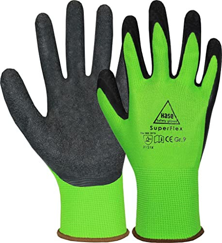 Superflex Green Assembly Gloves Polyester Latex Size 6-11 Category II EN 388 7 100 Pairs
