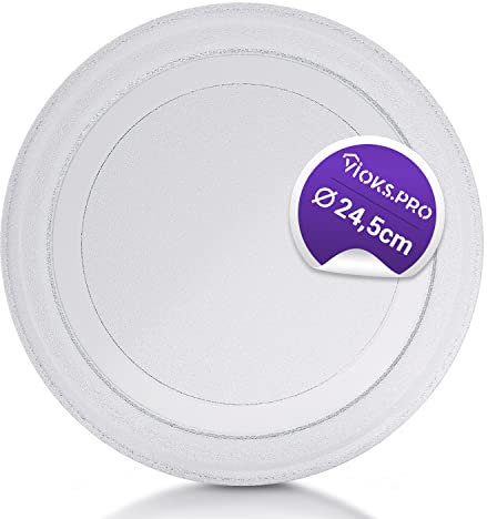 Vioks.pro Mikrowelle Drehteller Ersatz für LG 3390W1G005D Ø 245mm, Ersatz Drehteller für Mikrowelle Teller Glas Universal Mikrowelle Zubehör