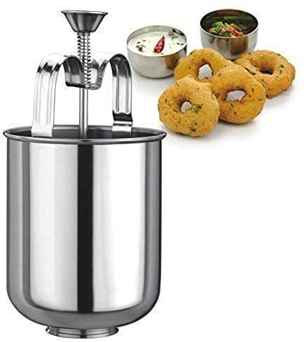 Stainless Steel MEDUVADA Maker for Perfectly Shaped & Crispy Medu Vada, Donut Maker Dispenser Medu Wada Mould South Indian Utensils