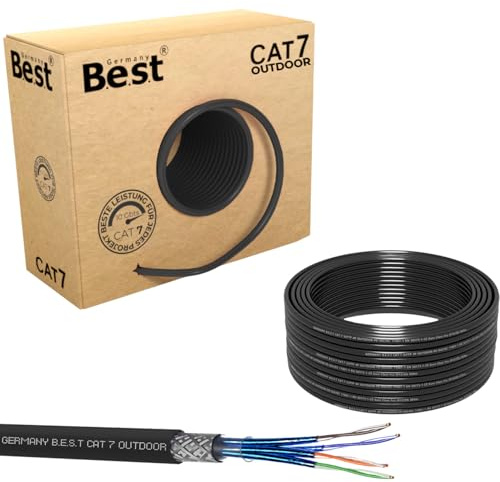 Germany B.e.s.t CAT 7 100M Simplex Erdkabel Netzwerkkabel Outdoorkabel LAN Kabel Ethernetkabel S/FTP 10 Gbit/s Kat 7 reines Kupfer PoE+ LSZH Datenkabel
