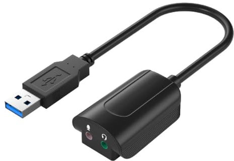 Carte son USB 7.1 - Carte son externe indépendante USB 3.0 vers sortie microphone 3,5 mm - Convertisseur de sortie USB