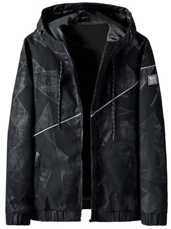 SRZYMJ Schwarz Herren Wolle Wintermantel Slim Fit Mittelang Winter Wollmantel Freizeit Business Übergangsmantel Kapuzenjacke Herren Schwarz Warme Jacke Herren Blazer Herren Windjacke 4XL