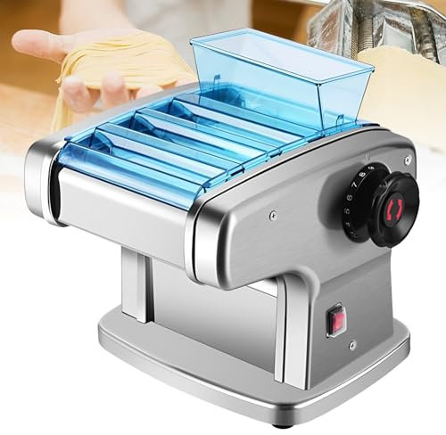 Macchina per tagliatelle elettrica, pressa per piccole tagliatelle multifunzionale, macchina per pasta fresca automatica con macchina per tagliare le tagliatelle a rullo, 9 livelli di regolazione