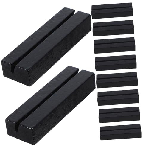 OSOLADY Wooden Place Card Holders Business Card Display Stand Table Name Holders for Office Wedding and Retail Use 10pcs Set
