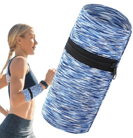Brassard de Course pour téléphone - Étui de sport avec poche zippée | Brassard Running réglable, support smartphone antidérapant, housse téléphone Jogging, accessoire Fitness, Brassard Gym