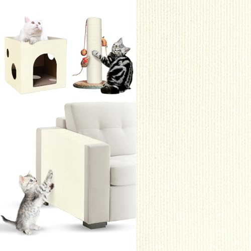Yanghad Climbing Cat Scratcher, 40x200cm Tapis à Gratter Autocollant pour Chat, DIY Trimmable Chats Grattoir, Tapis Griffoir Autocollant, pour Protège Les Meubles et Les Canapés