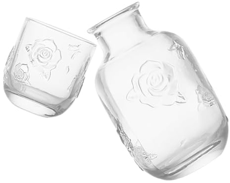 BEBEMOKO Teiera e Tazza in Vetro Vintage Caraffa per da Adatta Succhi Frutta Bevande Fredde Arredamento